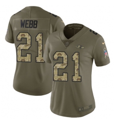 Nike Ravens #21 Lardarius Webb Olive Camo Womens Stitched NFL Limited 2017 Salute to Service Jersey