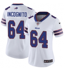 Nike Bills #64 Richie Incognito White Womens Stitched NFL Vapor Untouchable Limited Jersey