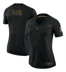 Women Buffalo Bills Doug Flutie Black Limited 2020 Salute To Service Jersey