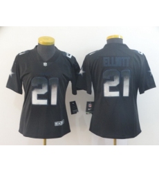 Women Nike Cowboys 21 Ezekiel Elliott Black Arch Smoke Vapor Untouchable Limited Jersey