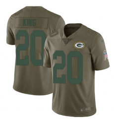 Youth Nike Packers #20 Kevin King Olive Stitched NFL Limited 2017 Salute to Service Jersey