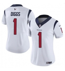 Women Houston Texans 1 Stefon Diggs White Vapor Untouchable Limited Stitched Jersey