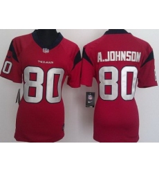 Women Nike Houston Texans #80 Andre Johnson Red NFL Jerseys