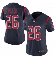 Womens Nike Houston Texans 26 Lamar Miller Elite Navy Blue Rush Vapor Untouchable NFL Jersey