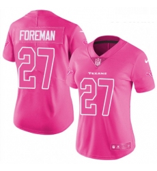 Womens Nike Houston Texans 27 DOnta Foreman Limited Pink Rush Fashion NFL Jersey