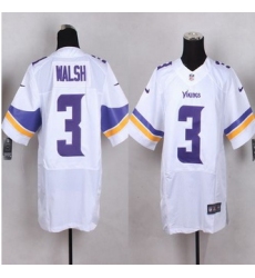 New Minnesota Vikings #3 Blair Walsh White Men Stitched NFL Elite Jersey