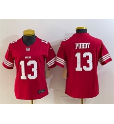 Women San Francisco 49ers 13 Brock Purdy Red 2023 F U S E  Vapor Untouchable Limited Stitched Football Jersey  Run Small