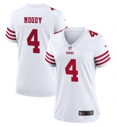 Women San Francisco 49ers 4 Jake Moody White Stitched Jersey  Run Small