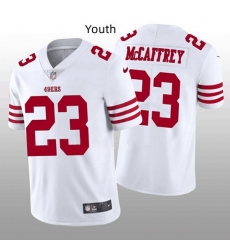 Youth NFL San Francisco 49ers 23 Christian McCaffrey White Vapor Untouchable Limited Stitched Jersey