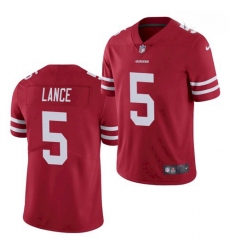 Youth San Francisco 49ers #5 Trey Lance Jersey Scarlet 2021 Limited Football