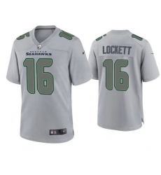 Men Seattle Seahawks 16 Tyler Lockett Grey Atmosphere Fashion Stitched Game Jersey