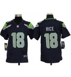 Youth Nike Seattle Seahawks 18# Sidney Rice Blue Nike NFL Jerseys