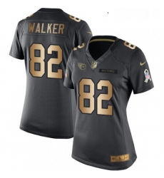 Womens Nike Tennessee Titans 82 Delanie Walker Limited BlackGold Salute to Service NFL Jersey