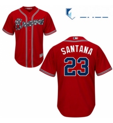 Youth Majestic Atlanta Braves 23 Danny Santana Replica Red Alternate Cool Base MLB Jersey 