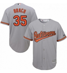 Youth Majestic Baltimore Orioles 35 Brad Brach Replica Grey Road Cool Base MLB Jersey 