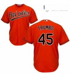 Youth Majestic Baltimore Orioles 45 Mark Trumbo Replica Orange Alternate Cool Base MLB Jersey