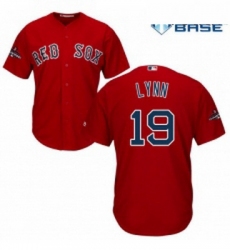 Youth Majestic Boston Red Sox 19 Fred Lynn Authentic Red Alternate Home Cool Base 2018 World Series Champions MLB Jersey