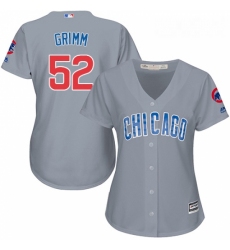 Womens Majestic Chicago Cubs 52 Justin Grimm Replica Grey Road MLB Jersey