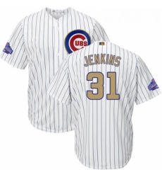 Youth Majestic Chicago Cubs 31 Fergie Jenkins Authentic White 2017 Gold Program Cool Base MLB Jersey