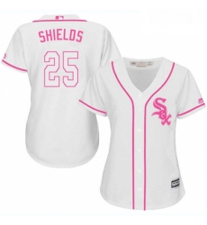 Womens Majestic Chicago White Sox 33 James Shields Authentic White Fashion Cool Base MLB Jersey