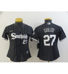 Women's Nike Chicago White Sox #27 Lucas Giolito Black City Player Jersey