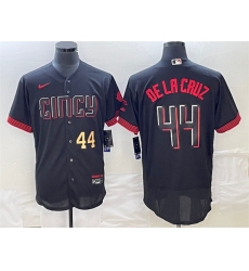 Men Cincinnati Reds 44 Elly De La Cruz Number Black 2023 City Connect Cool Base Stitched Jersey