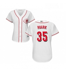 Womens Cincinnati Reds 35 Tanner Roark Replica White Home Cool Base Baseball Jersey 