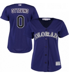 Womens Majestic Colorado Rockies 0 Adam Ottavino Replica Purple Alternate 1 Cool Base MLB Jersey 