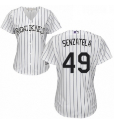 Womens Majestic Colorado Rockies 49 Antonio Senzatela Authentic White Home Cool Base MLB Jersey 