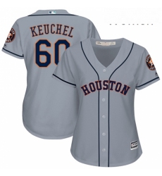 Womens Majestic Houston Astros 60 Dallas Keuchel Replica Grey Road Cool Base MLB Jersey