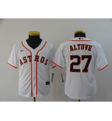 Youth Astros 27 Jose Altuve White Youth 2020 Nike Cool Base Jersey