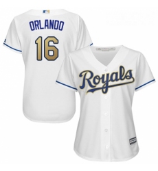 Womens Majestic Kansas City Royals 16 Paulo Orlando Authentic White Home Cool Base MLB Jersey