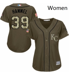 Womens Majestic Kansas City Royals 39 Jason Hammel Authentic Green Salute to Service MLB Jersey