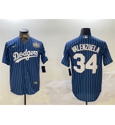 Men Los Angeles Dodgers 34 Toro Valenzuela Royal 2024 World Series Cool Base Stitched Baseball Jersey