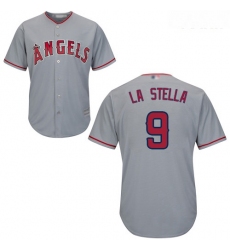 Angels #9 Tommy La Stella Grey Cool Base Stitched Youth Baseball Jersey