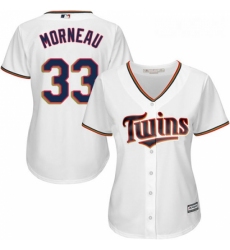 Womens Majestic Minnesota Twins 33 Justin Morneau Replica White Home Cool Base MLB Jersey