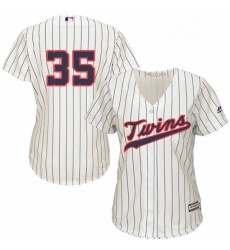 Womens Majestic Minnesota Twins 35 Michael Pineda Replica Cream Alternate Cool Base MLB Jersey 