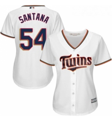 Womens Majestic Minnesota Twins 54 Ervin Santana Replica White Home Cool Base MLB Jersey