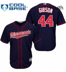 Youth Majestic Minnesota Twins 44 Kyle Gibson Replica Navy Blue Alternate Road Cool Base MLB Jersey 