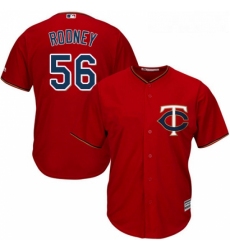 Youth Majestic Minnesota Twins 56 Fernando Rodney Authentic Scarlet Alternate Cool Base MLB Jersey 