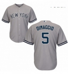 Youth Majestic New York Yankees 5 Joe DiMaggio Replica Grey Road MLB Jersey