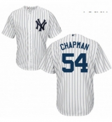 Youth Majestic New York Yankees 54 Aroldis Chapman Replica White Home MLB Jersey