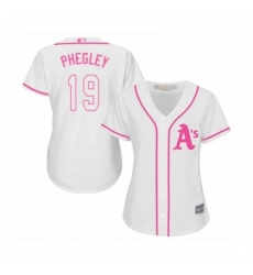 Womens Oakland Athletics 19 Josh Phegley Authentic White Fashion Cool Base Baseball Jersey 