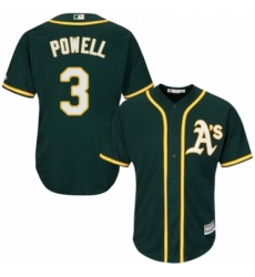 Youth Majestic Oakland Athletics 3 Boog Powell Authentic Green Alternate 1 Cool Base MLB Jersey 