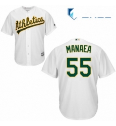 Youth Majestic Oakland Athletics 55 Sean Manaea Authentic White Home Cool Base MLB Jersey 