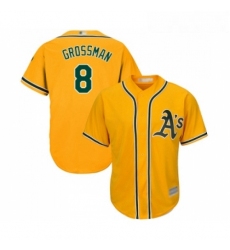 Youth Oakland Athletics 8 Robbie Grossman Replica Gold Alternate 2 Cool Base Baseball Jersey 