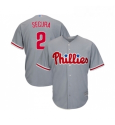 Youth Philadelphia Phillies 2 Jean Segura Replica Grey Road Cool Base Baseball Jersey 