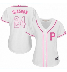 Womens Majestic Pittsburgh Pirates 24 Tyler Glasnow Authentic White Fashion Cool Base MLB Jersey 