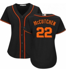 Womens Majestic San Francisco Giants 22 Andrew McCutchen Replica Black Alternate Cool Base MLB Jersey 