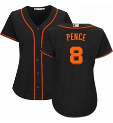 Womens Majestic San Francisco Giants 8 Hunter Pence Replica Black Alternate Cool Base MLB Jersey